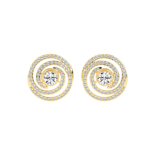 Aurora Swirl Pav Stud Earrings