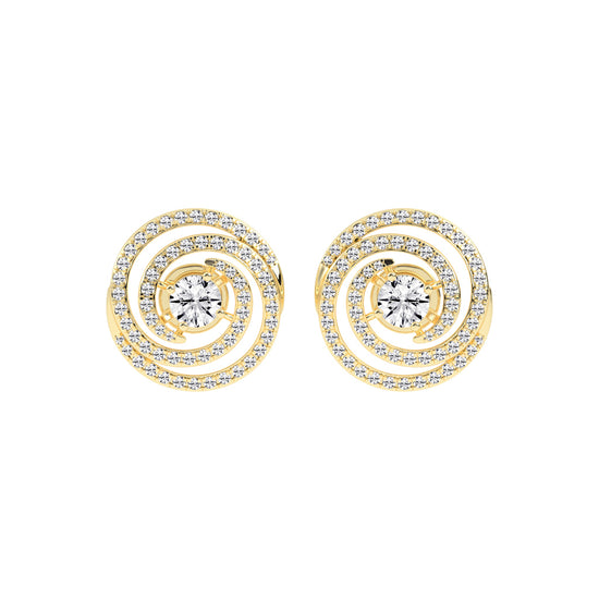 Aurora Swirl Pav Stud Earrings