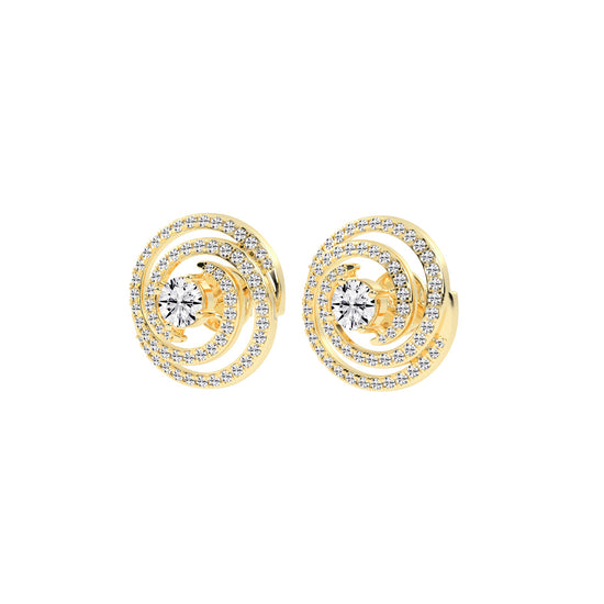 Aurora Swirl Pav Stud Earrings