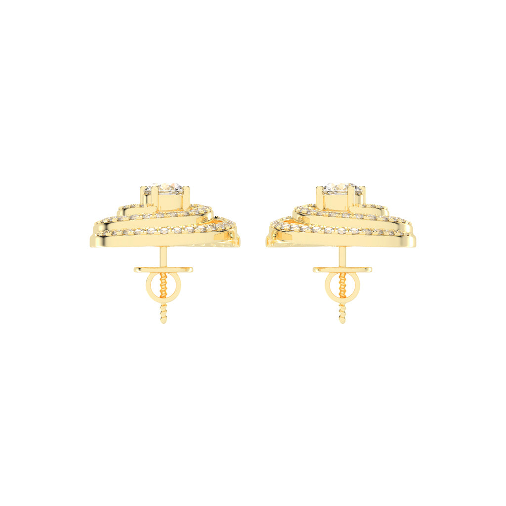 Aurora Swirl Pav Stud Earrings