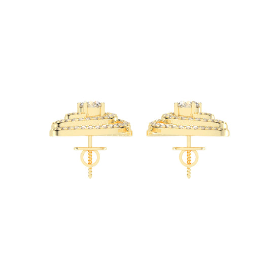 Aurora Swirl Pav Stud Earrings