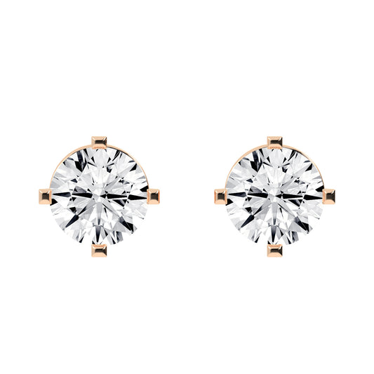 Round Shape Gorgeous Solitaire Studs Earrings