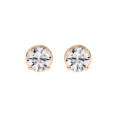 Classic Sparkling Round Shape Solitaire Studs Earrings
