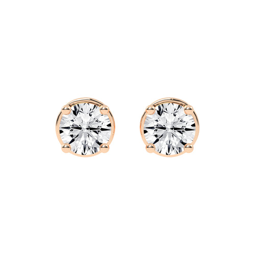 Classic Sparkling Round Shape Solitaire Studs Earrings