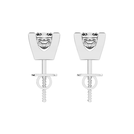 Modern Princess Cut Stud Earrings