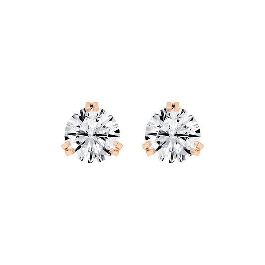 Minimalist Trio-Prong Stud Earrings