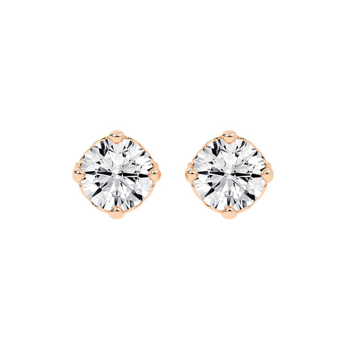Brilliant Round Studs with Unique Bezel