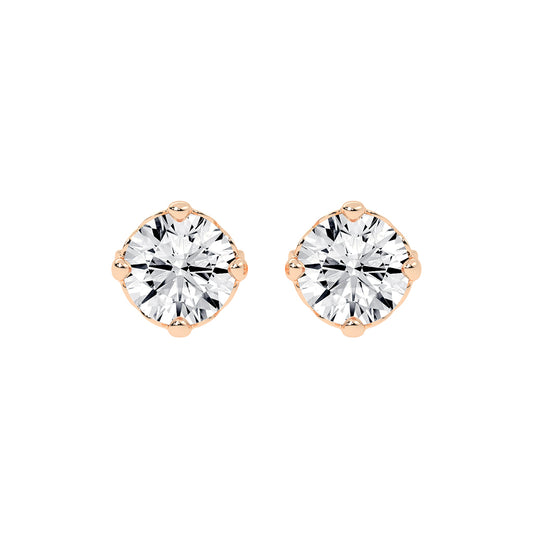 Brilliant Round Studs with Unique Bezel