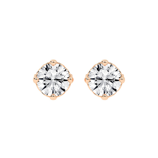 Brilliant Round Studs with Unique Bezel