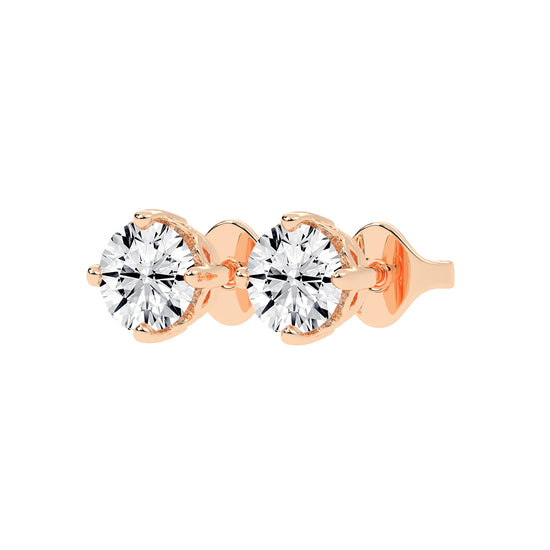 Brilliant Round Studs with Unique Bezel