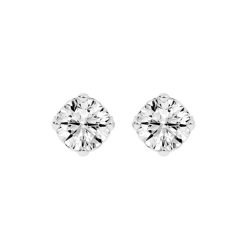 Brilliant Round Studs with Unique Bezel