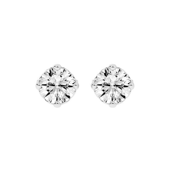 Brilliant Round Studs with Unique Bezel