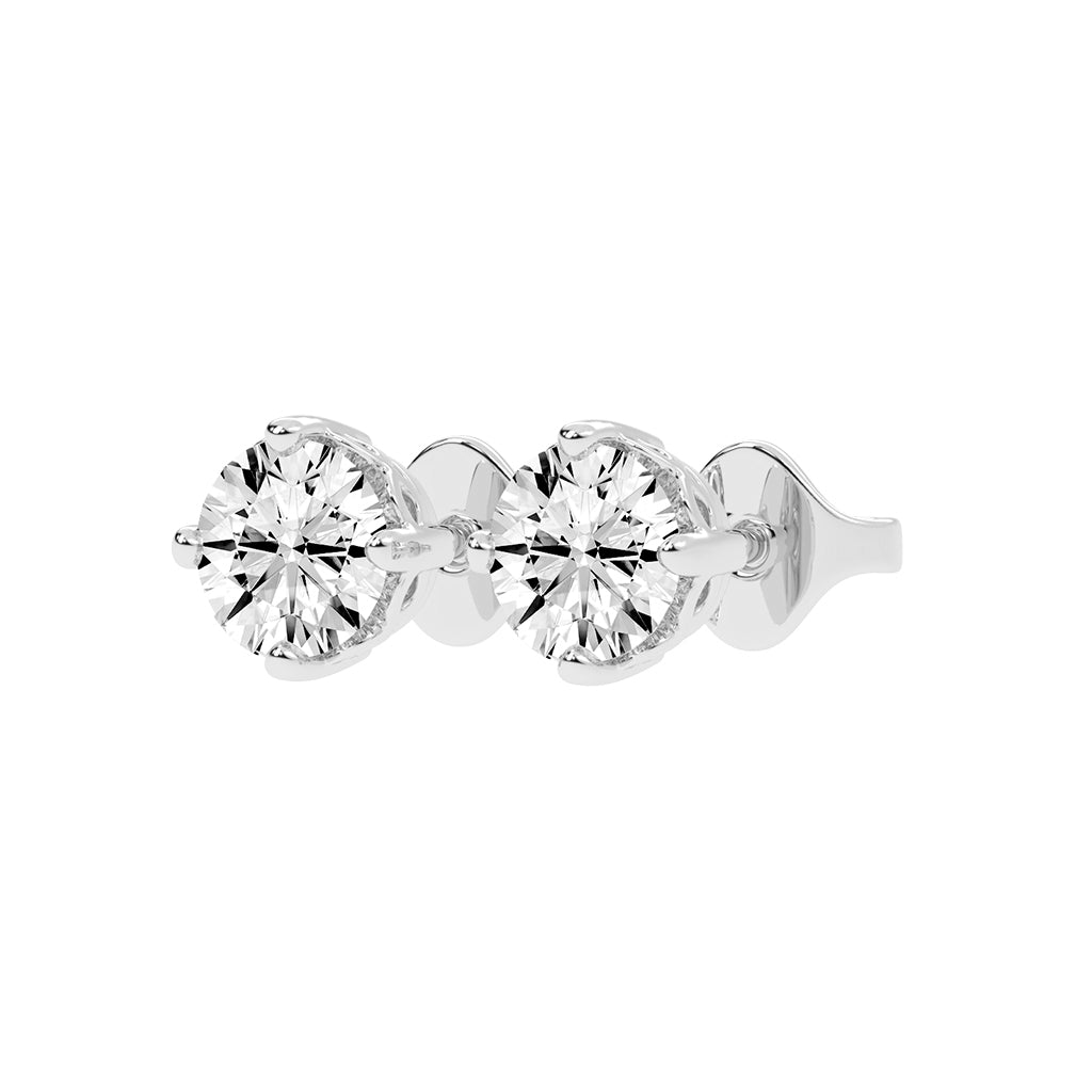 Brilliant Round Studs with Unique Bezel