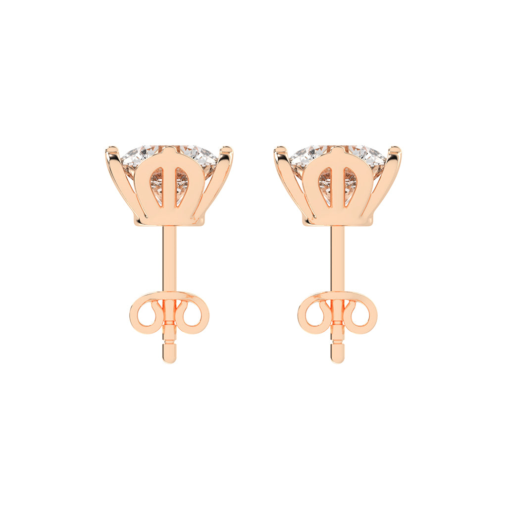 Modern XProng Solitaire Stud Earrings