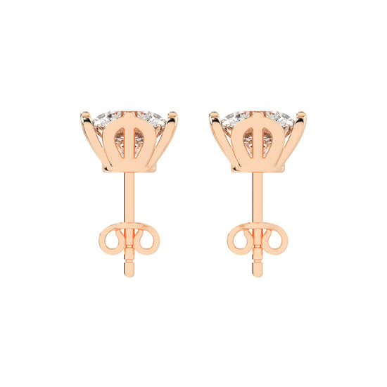 Modern XProng Solitaire Stud Earrings