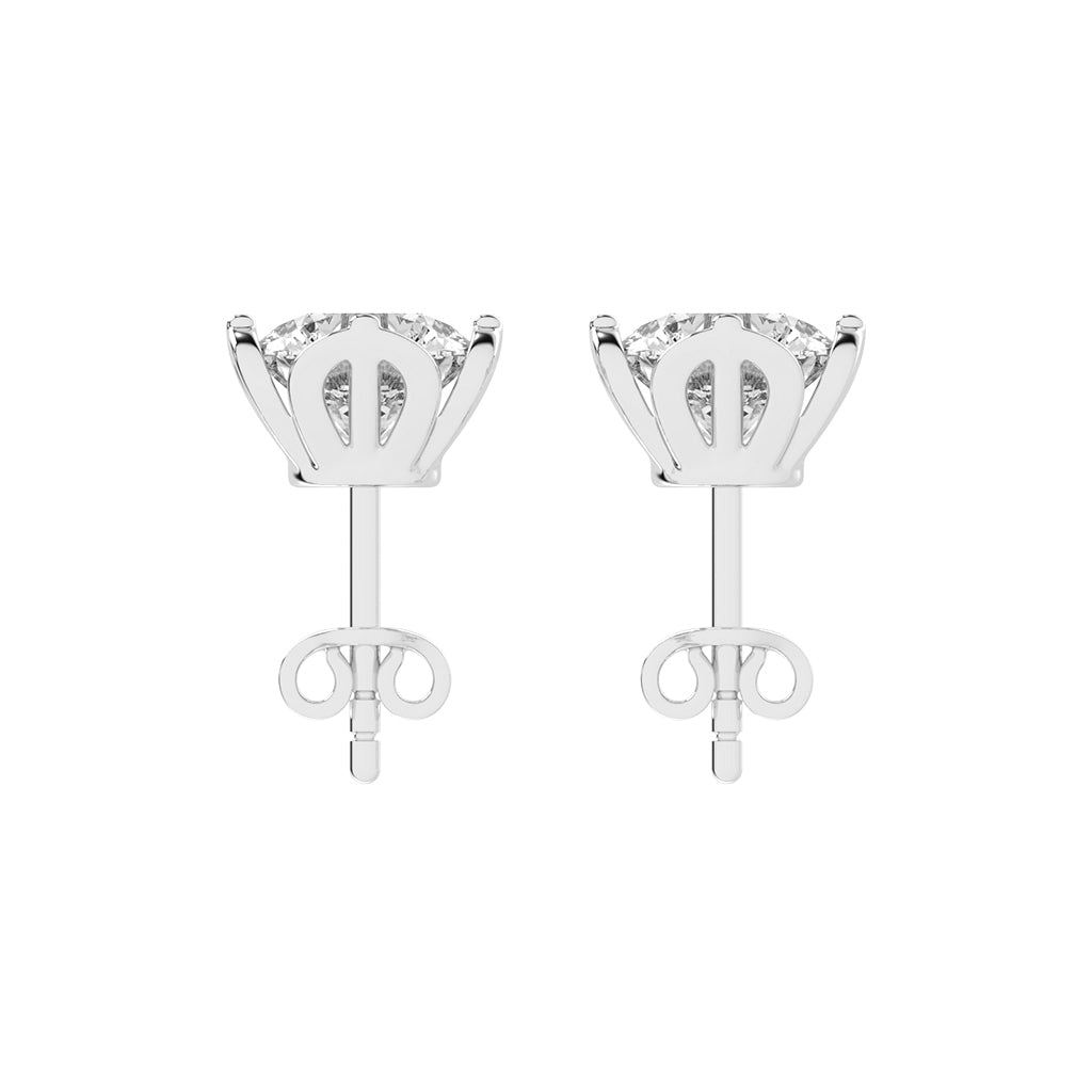 Modern XProng Solitaire Stud Earrings