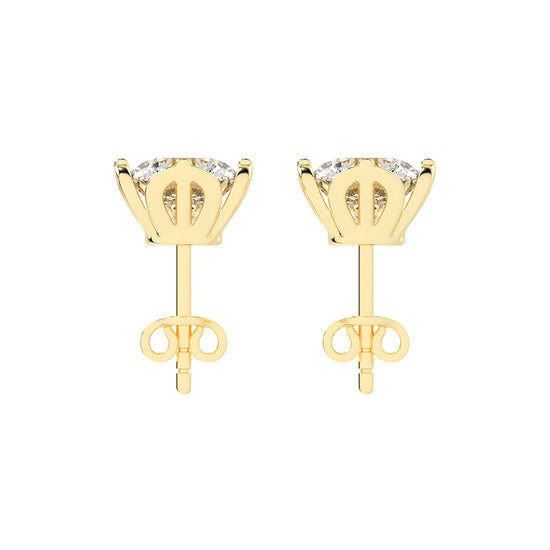 Modern XProng Solitaire Stud Earrings