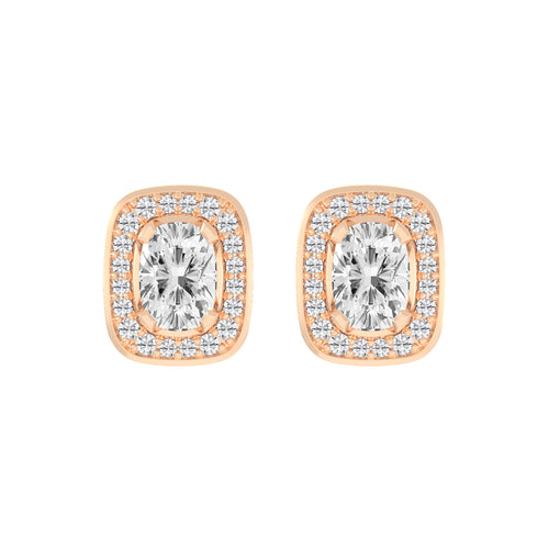 Double Halo Cushion-Cut Stud Earrings
