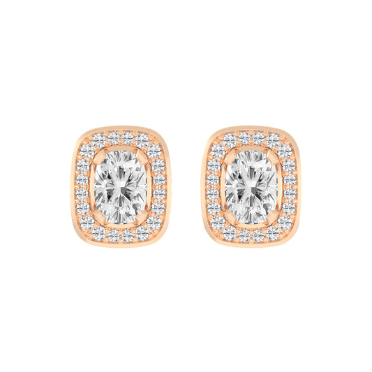 Double Halo Cushion-Cut Stud Earrings