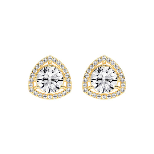 Triangular Halo Stud Earrings