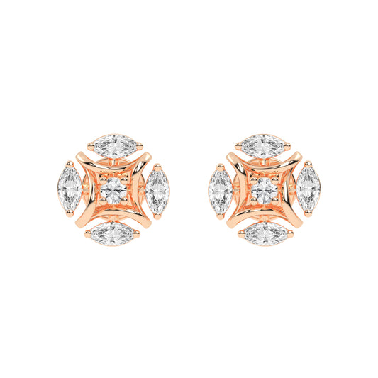 Celestial Marquise Bloom Diamond Cluster Studs
