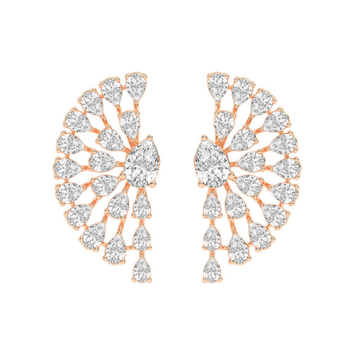 Radiant Fan Cluster Pear Diamond Studs