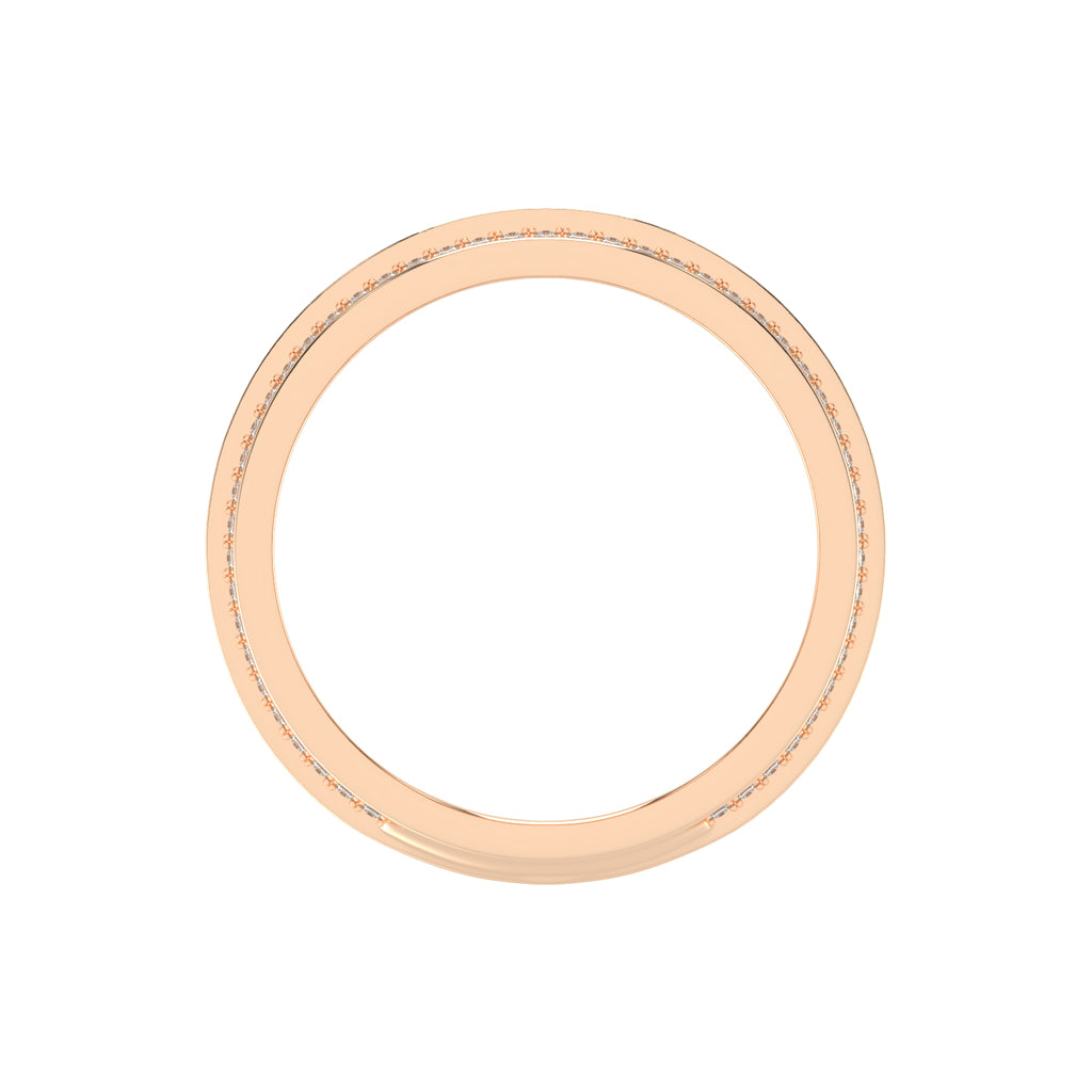 Luxury MultiRow Diamond Eternity Band  Elegant Rose Gold Milgrain Accent Statement Ring