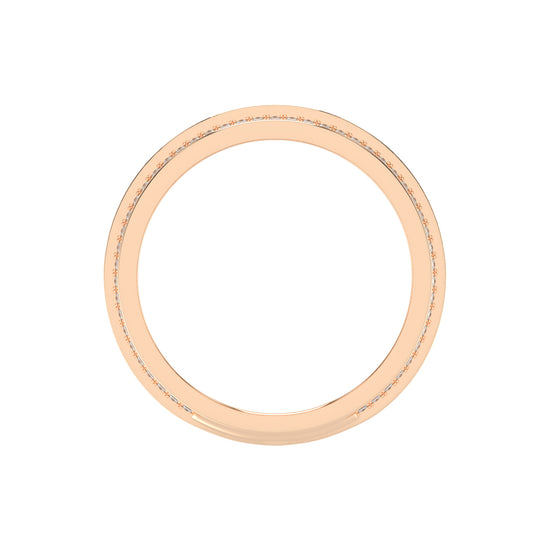 Luxury MultiRow Diamond Eternity Band  Elegant Rose Gold Milgrain Accent Statement Ring