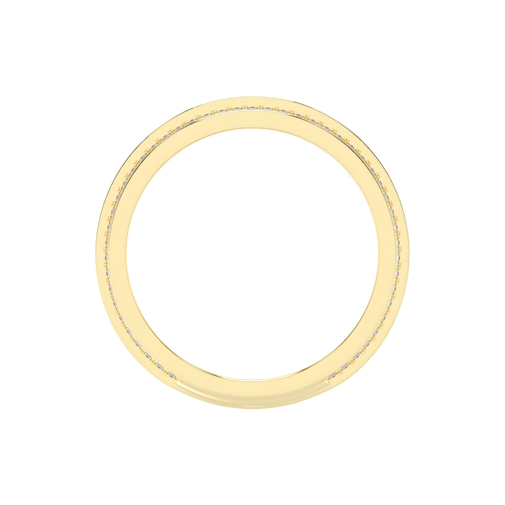 Luxury MultiRow Diamond Eternity Band  Elegant Rose Gold Milgrain Accent Statement Ring