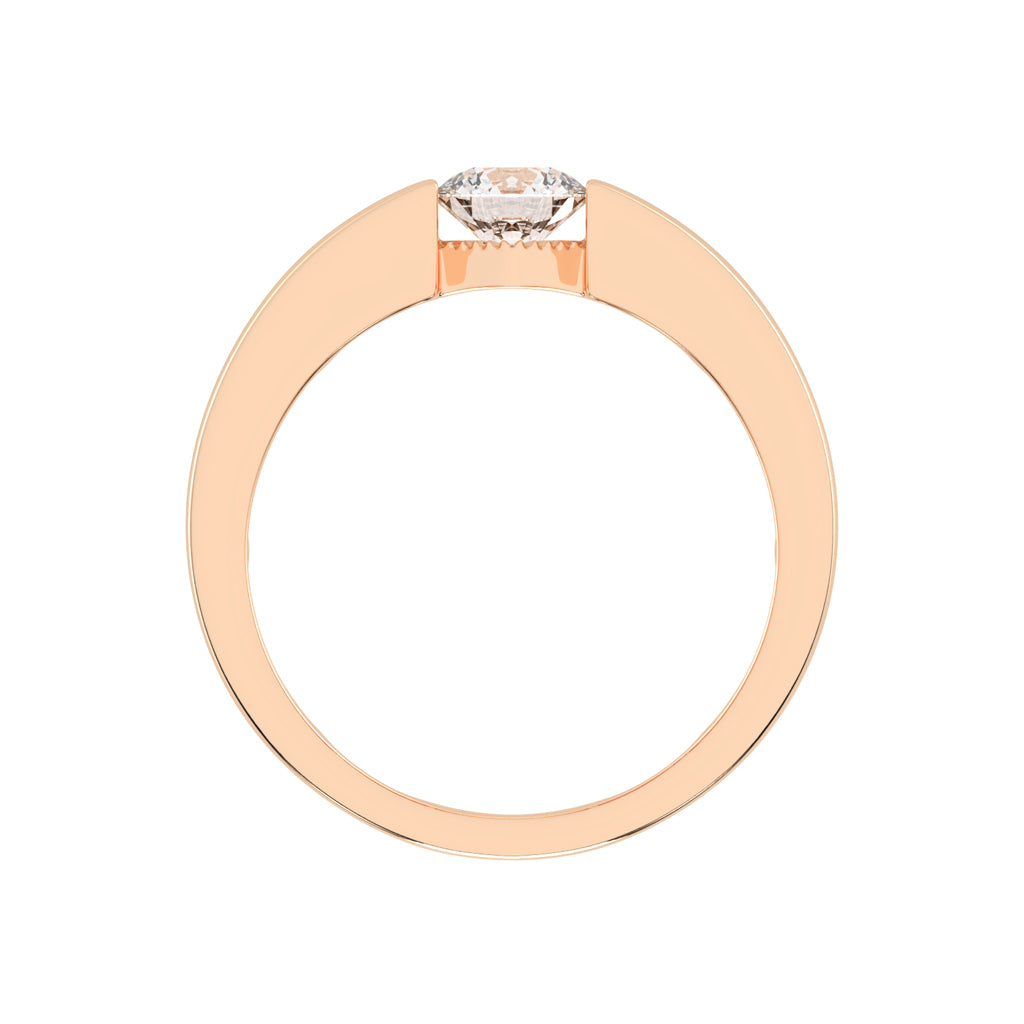 Luxury Floating Solitaire Diamond Mens Ring  Contemporary Platinum Tension Style Statement Band