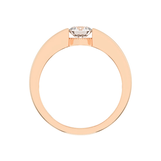 Luxury Floating Solitaire Diamond Mens Ring  Contemporary Platinum Tension Style Statement Band