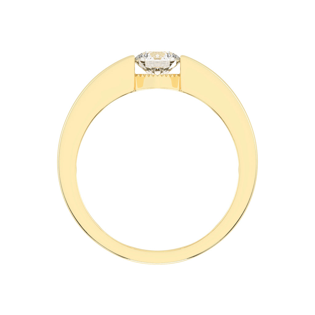 Luxury Floating Solitaire Diamond Mens Ring  Contemporary Platinum Tension Style Statement Band