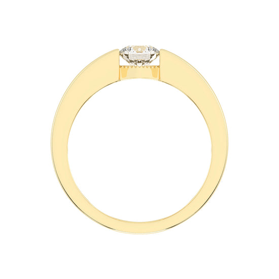 Luxury Floating Solitaire Diamond Mens Ring  Contemporary Platinum Tension Style Statement Band
