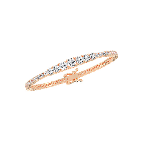 Riona 6Ct Sterling Round Cut Tennis Lab Diamond Bracelet