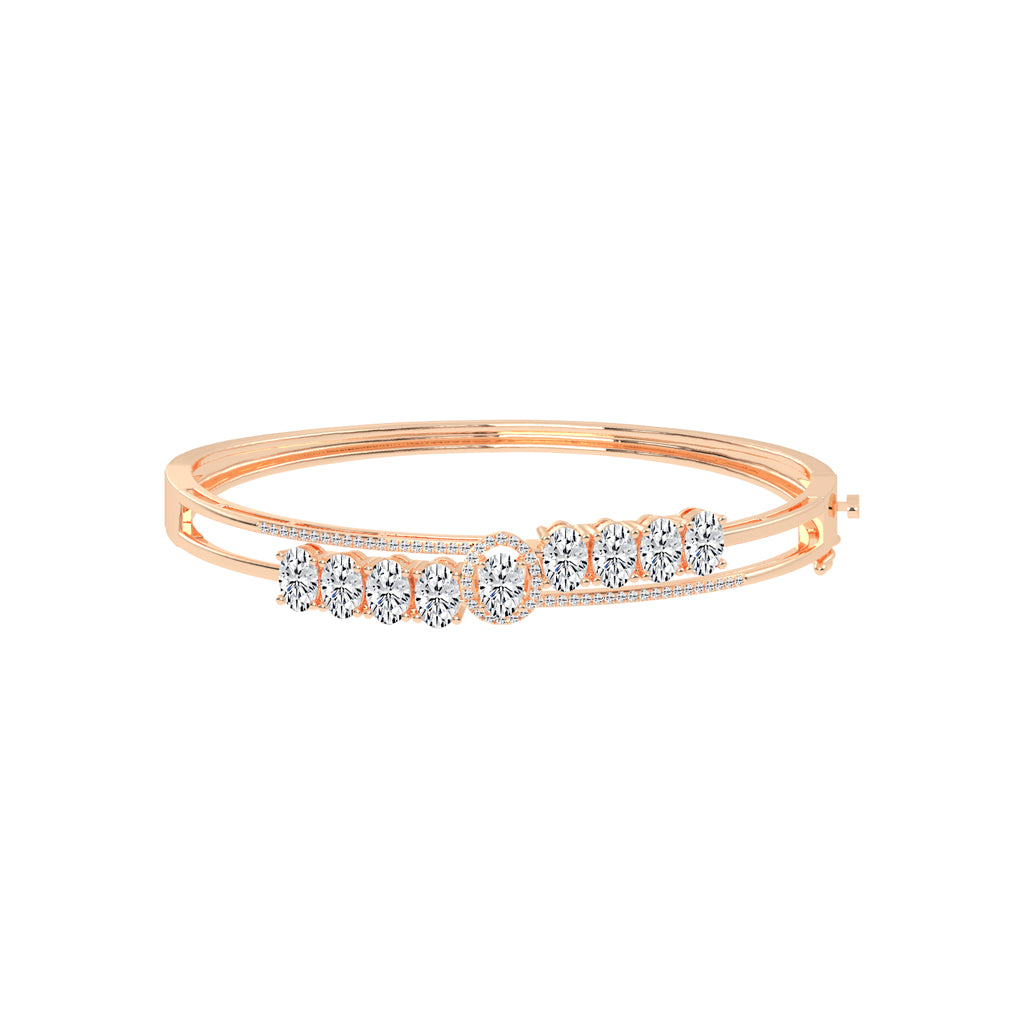 Zaria 425Ct Split Oval Cut Kada Lab Diamond Bracelet