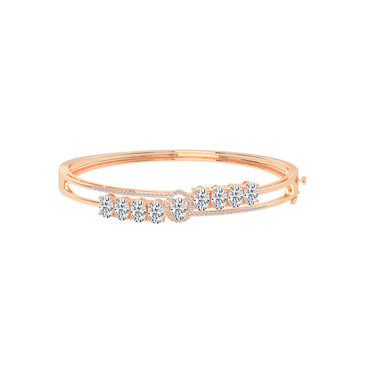 Zaria 425Ct Split Oval Cut Kada Lab Diamond Bracelet