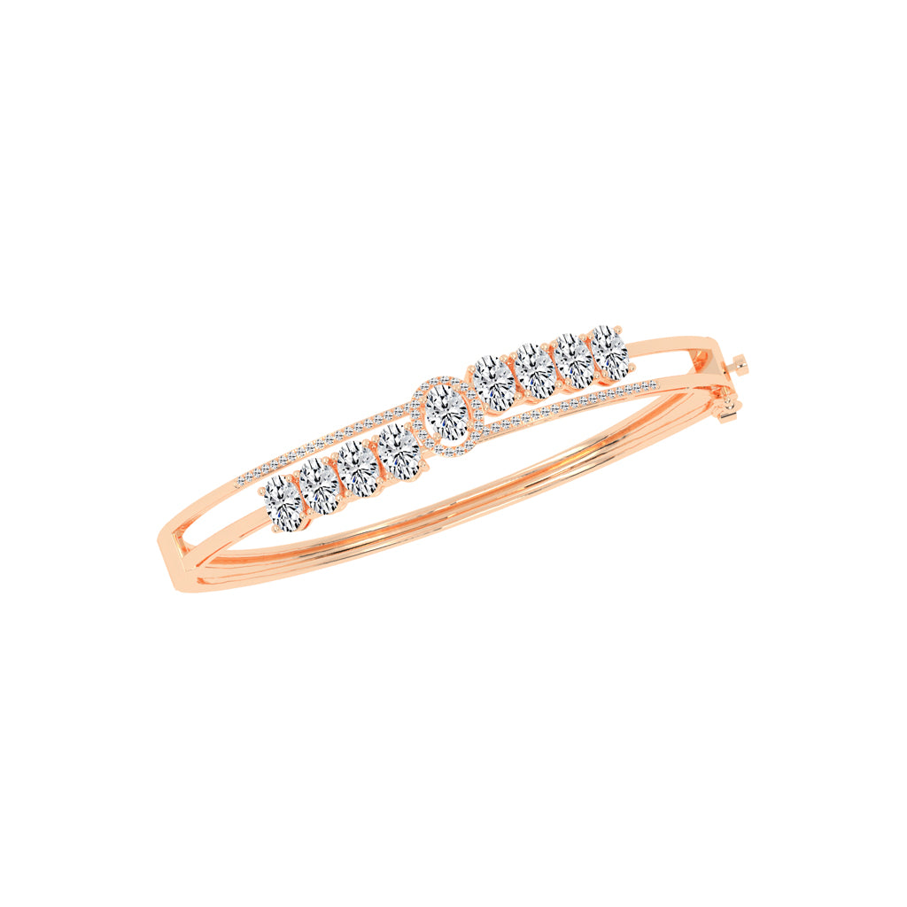 Zaria 425Ct Split Oval Cut Kada Lab Diamond Bracelet