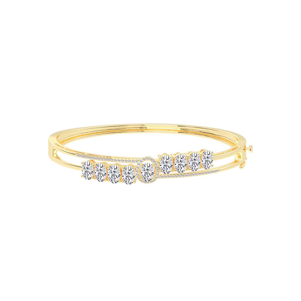 Zaria 425Ct Split Oval Cut Kada Lab Diamond Bracelet