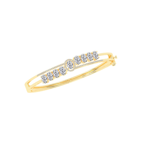 Zaria 425Ct Split Oval Cut Kada Lab Diamond Bracelet