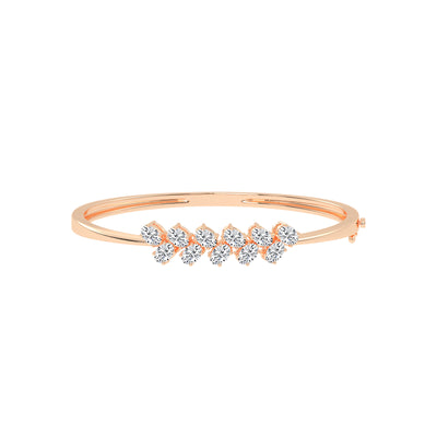 Alina 3Ct Reversed Tapred Oval Cut Kada Lab Diamond Bracelet