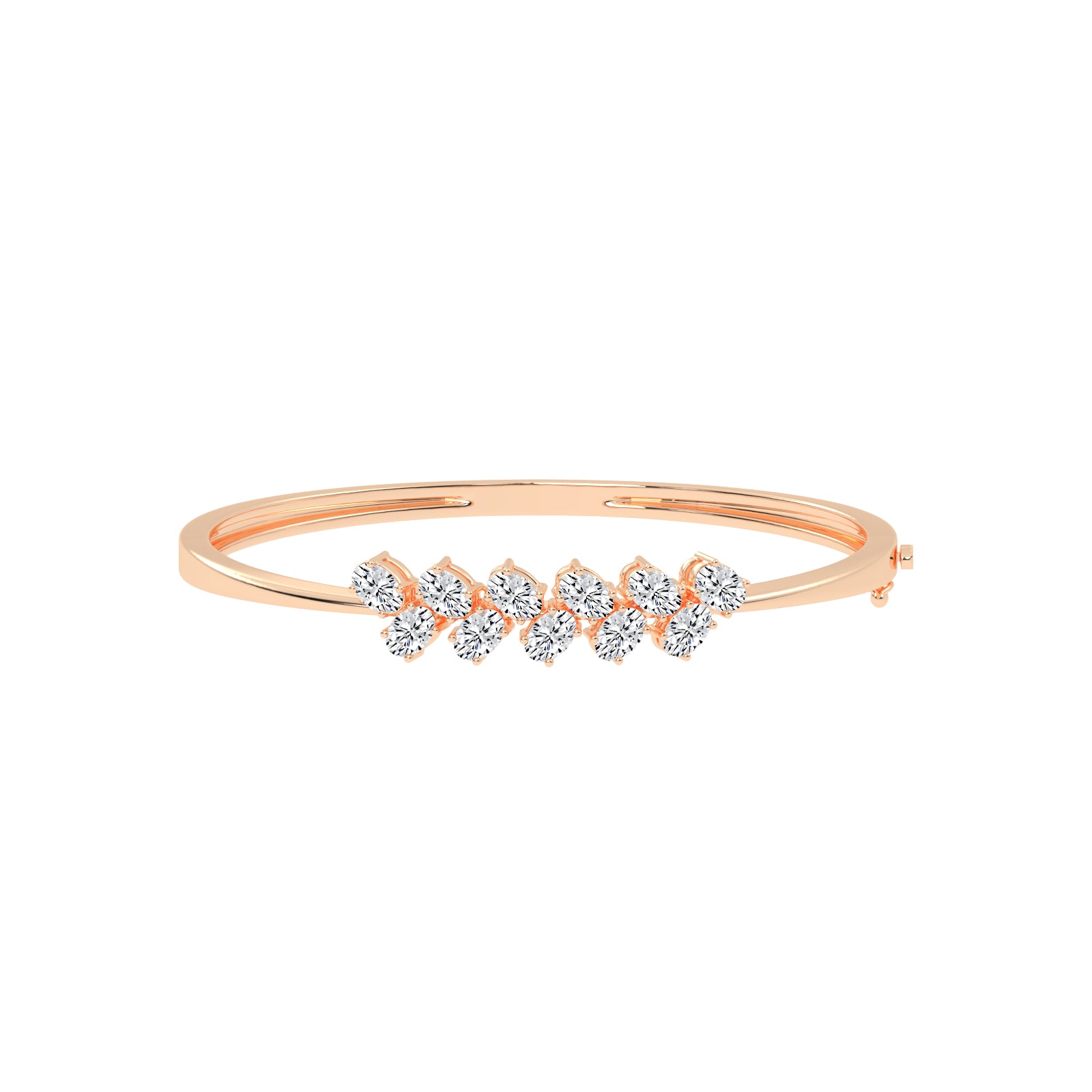 Alina 3Ct Reversed Tapred Oval Cut Kada Lab Diamond Bracelet