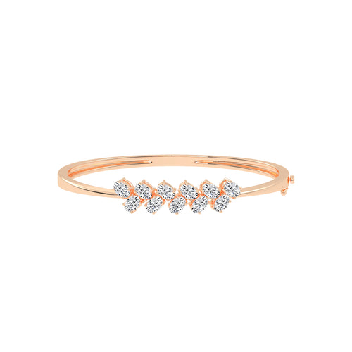 Alina 3Ct Reversed Tapred Oval Cut Kada Lab Diamond Bracelet