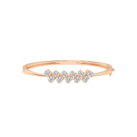 Alina 3Ct Reversed Tapred Oval Cut Kada Lab Diamond Bracelet