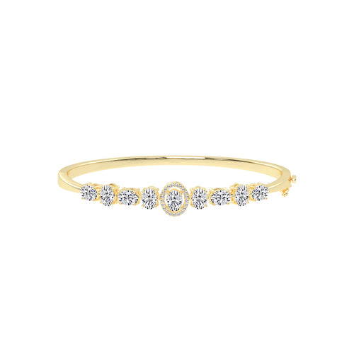 Ravina Oval Cut Kada Lab Diamond Bracelet