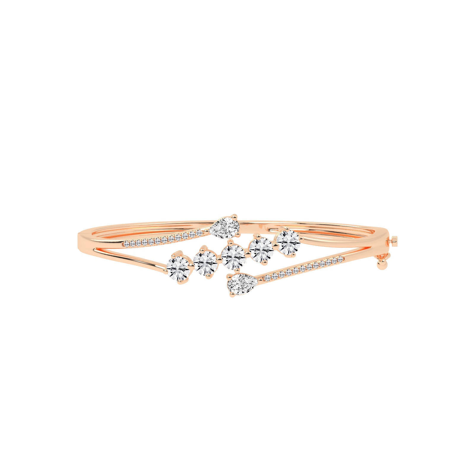 Arelis 375Ct Bypass Pear Cut Kada Lab Diamond Bracelet