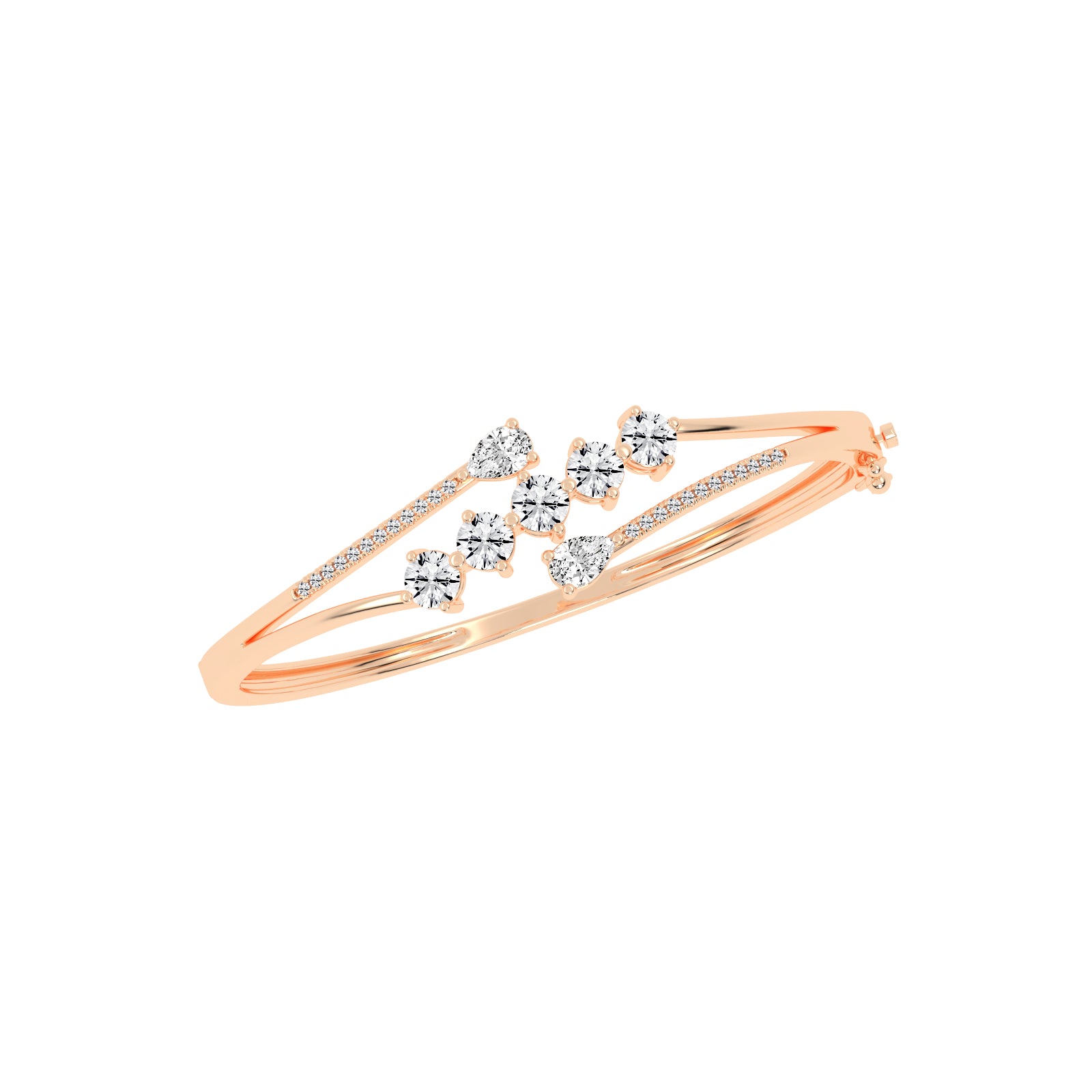 Arelis 375Ct Bypass Pear Cut Kada Lab Diamond Bracelet