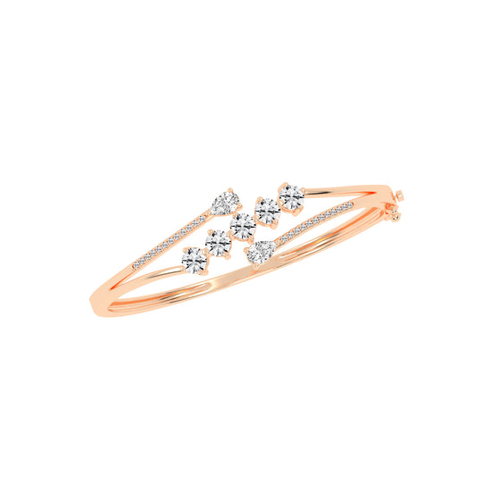 Arelis 375Ct Bypass Pear Cut Kada Lab Diamond Bracelet