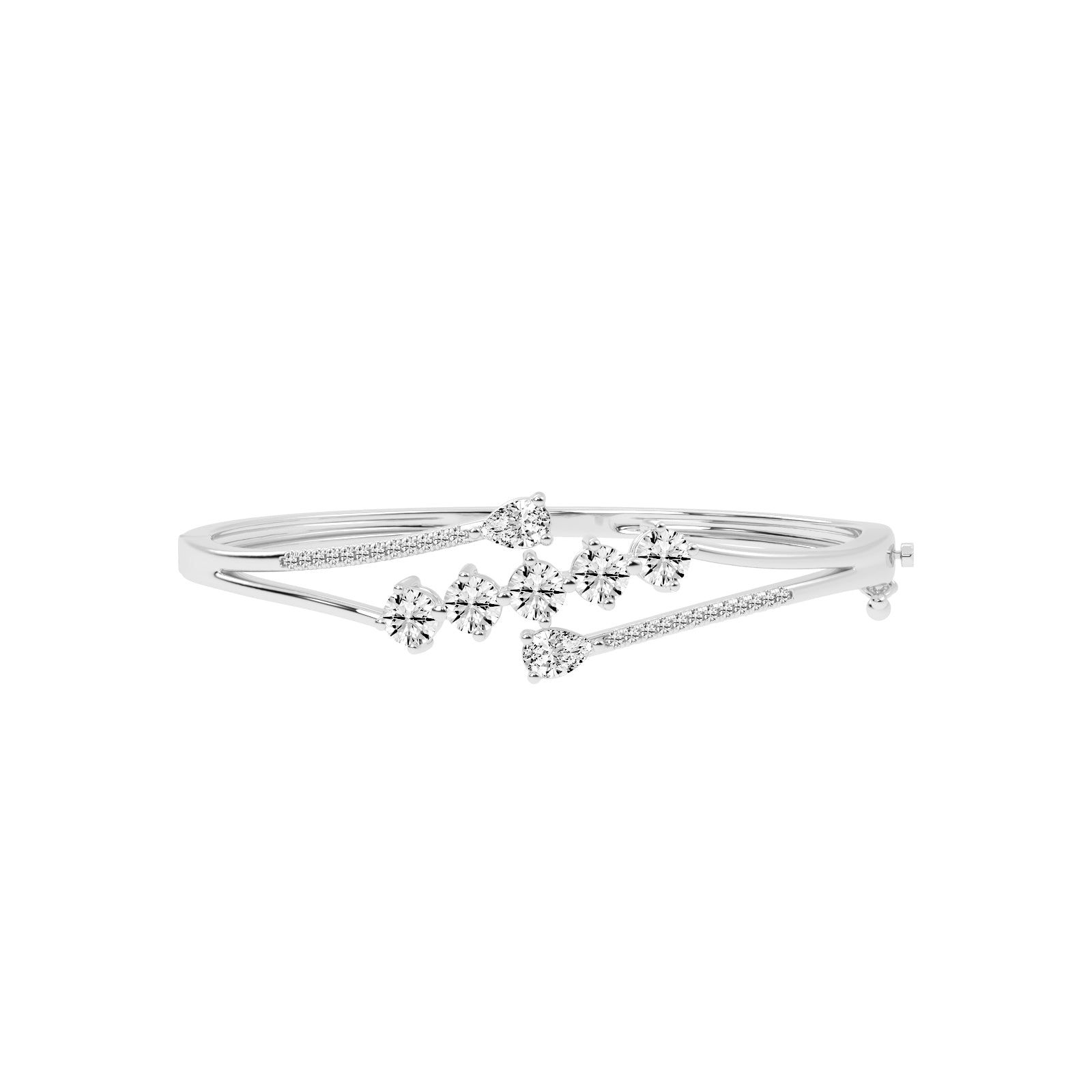 Arelis 375Ct Bypass Pear Cut Kada Lab Diamond Bracelet