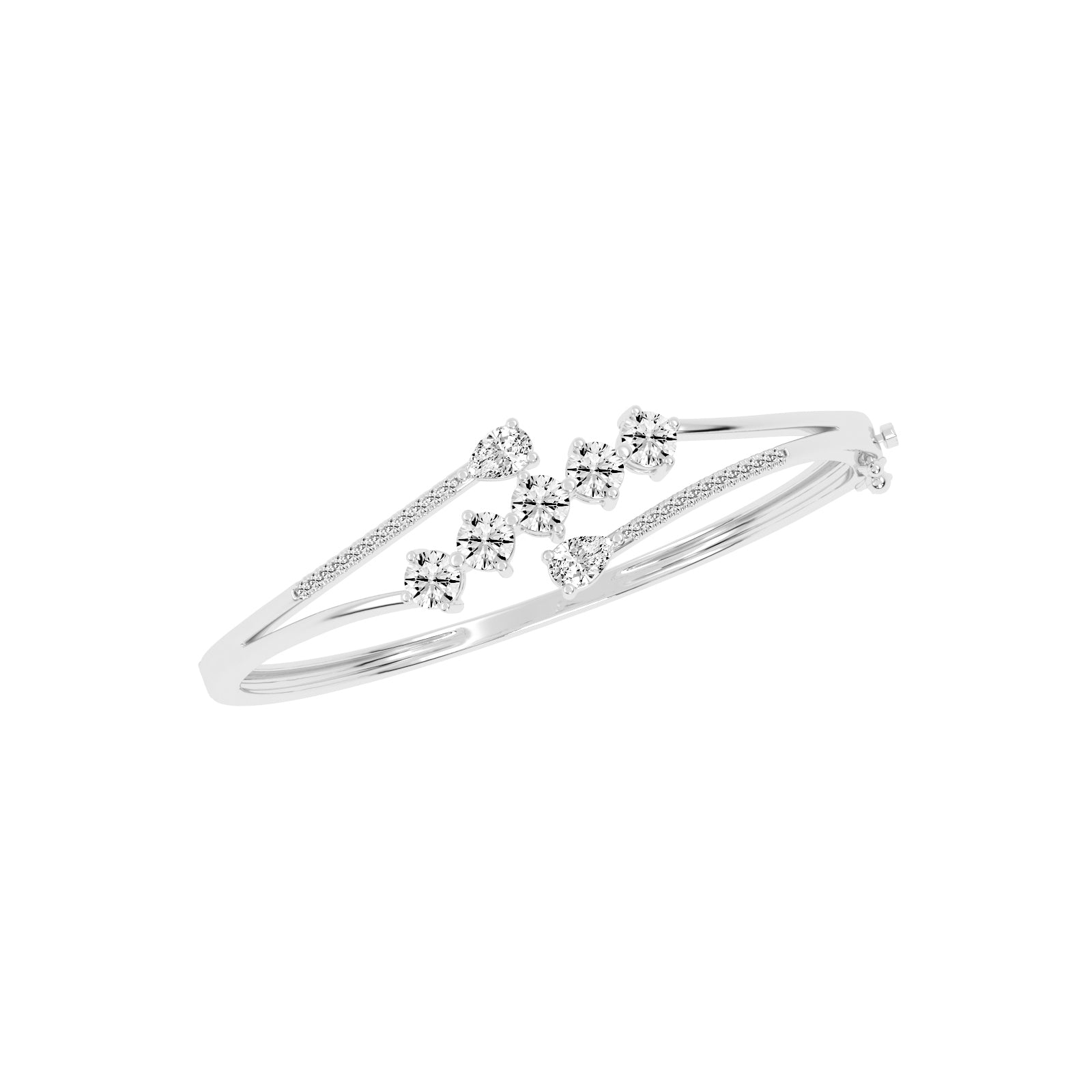 Arelis 375Ct Bypass Pear Cut Kada Lab Diamond Bracelet