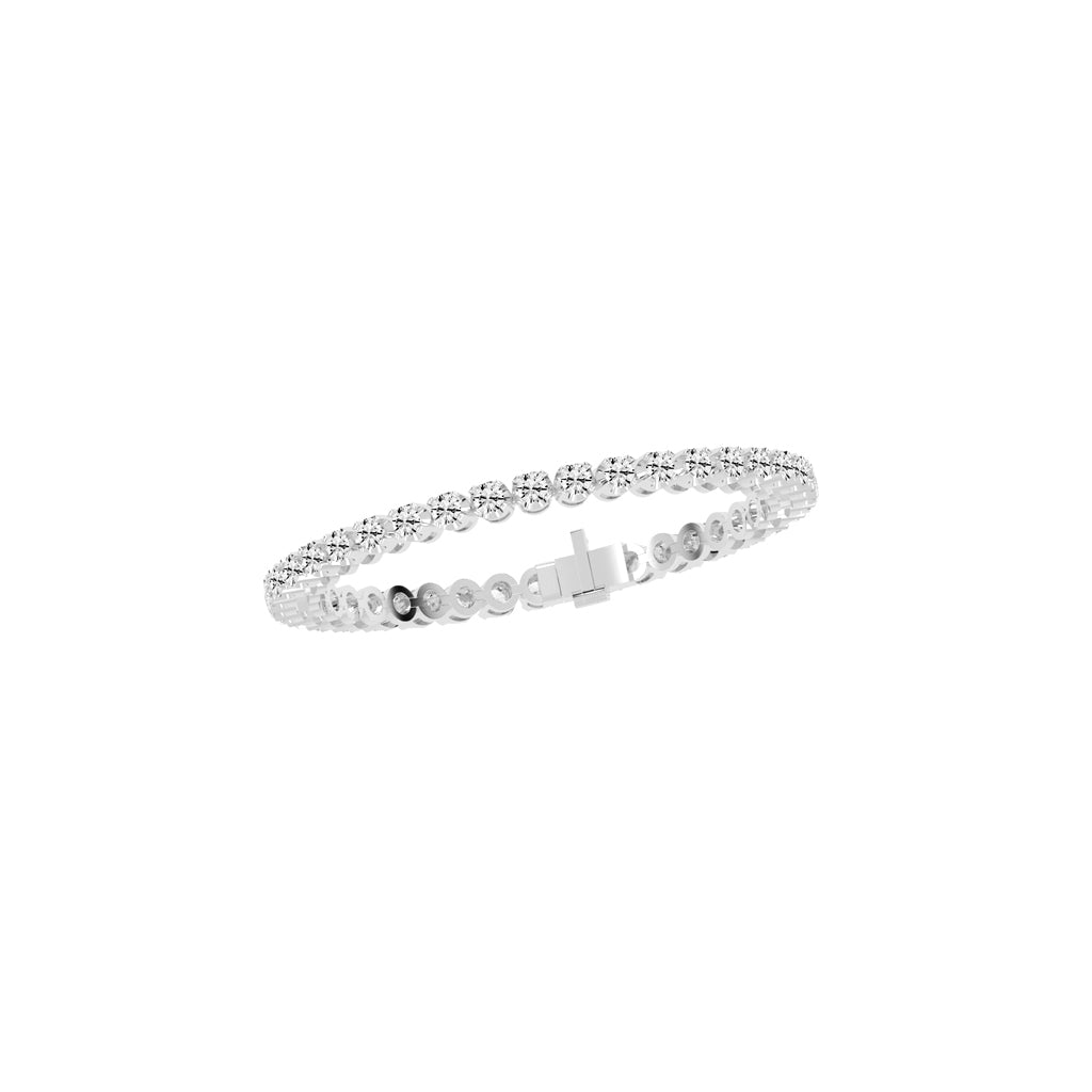 Eterna Shine 325Ct Bezel Setting Round Cut Delicate Lab Diamond Bracelet
